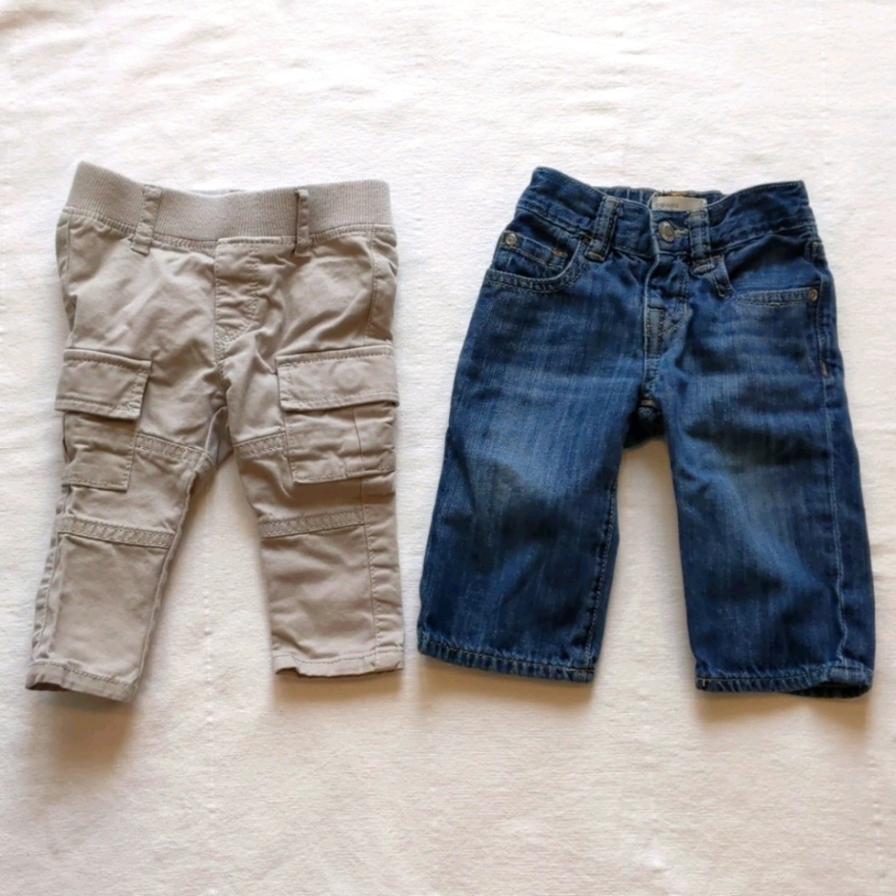 BABY GAP CARGO PANT AND JEAN 6-12M BUNDLE